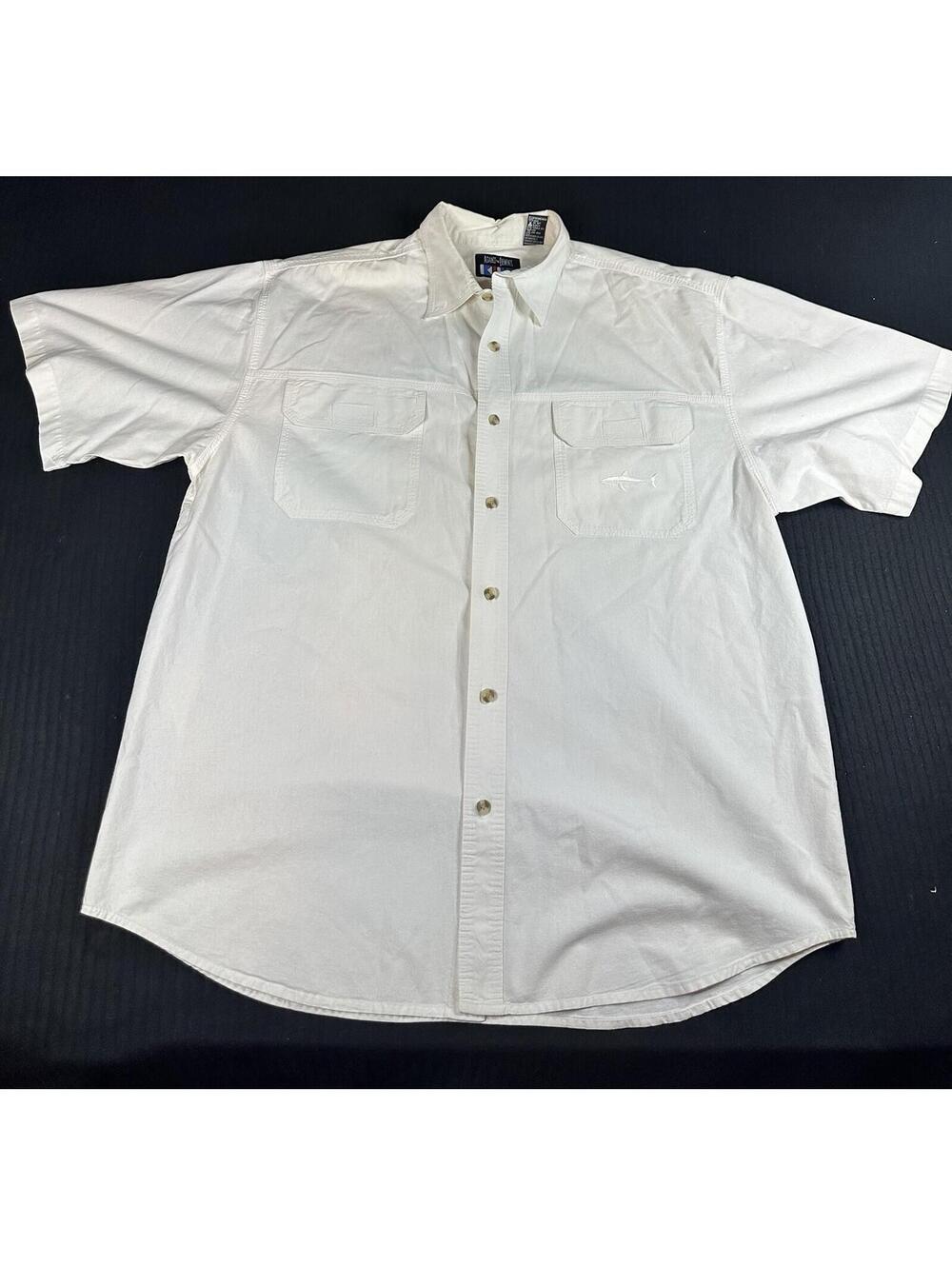 🤍🦈 AFTCO Against The Elements Fishing Shirt XL Cotton India 🦈🤍